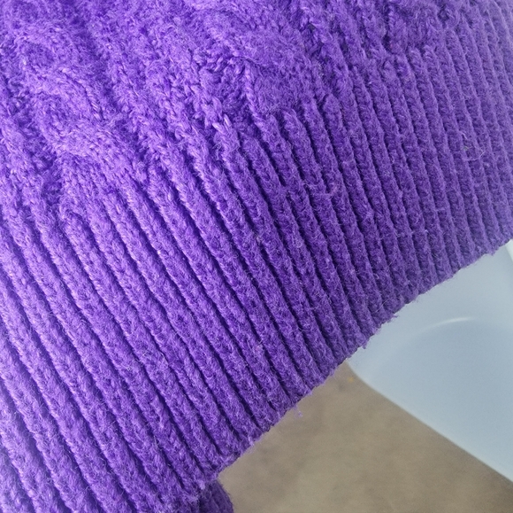 Talbots Rich Purple Crewneck Cable Knit Sweater Size M - Picture 4 of 14
